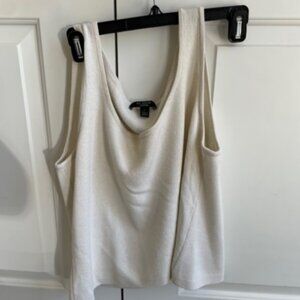St. John Cream Color Knit Tank Top Size XL
